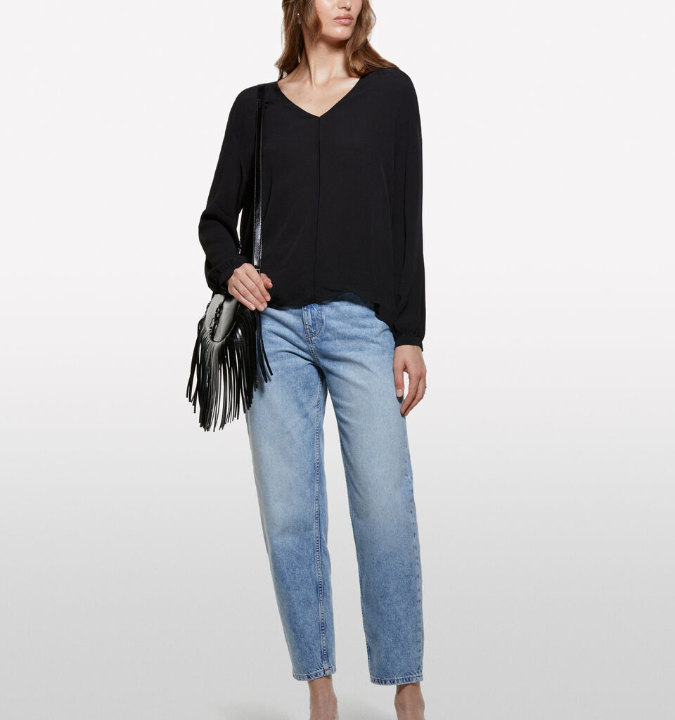 Black oversized blouse - women's blouses - Black | Sisley image number 1